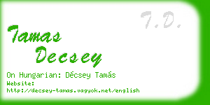 tamas decsey business card