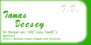 tamas decsey business card